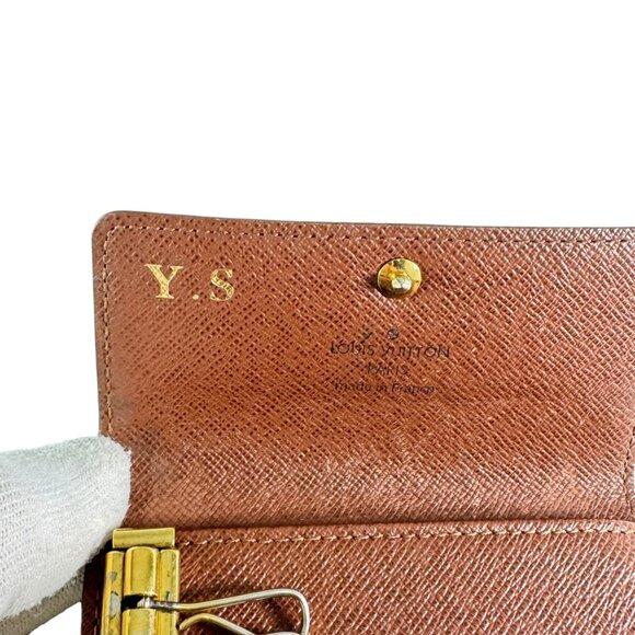 LOUIS VUITTON Brown Canvas Monogram Key Holder 6 Rings Made in France - Picture 10 of 14